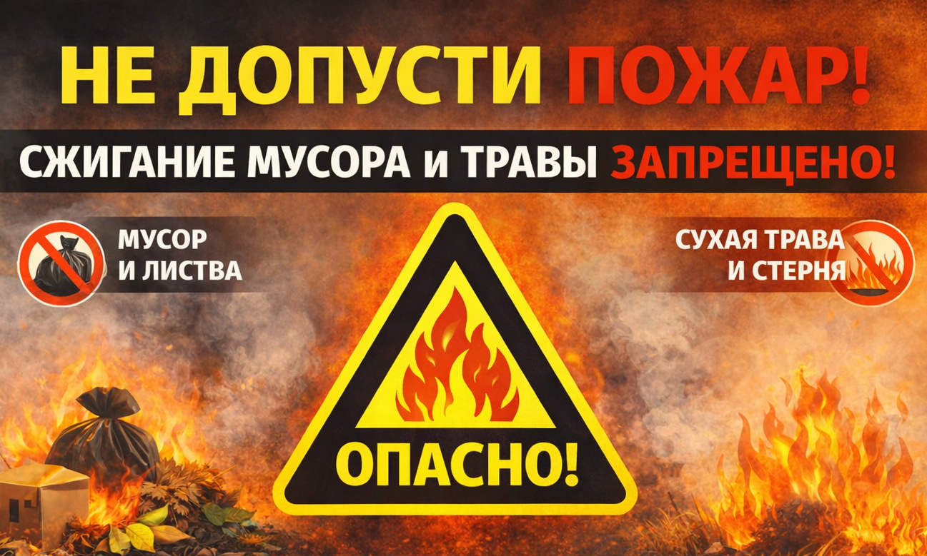 Соблюдайте требования безопасности при сжигании мусора!